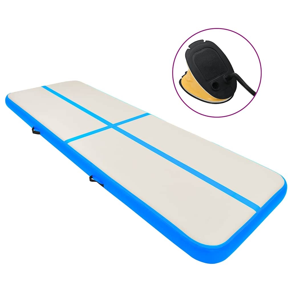 vidaXL Uppblåsbar gymnastikmatta med pump 400x100x20 cm PVC