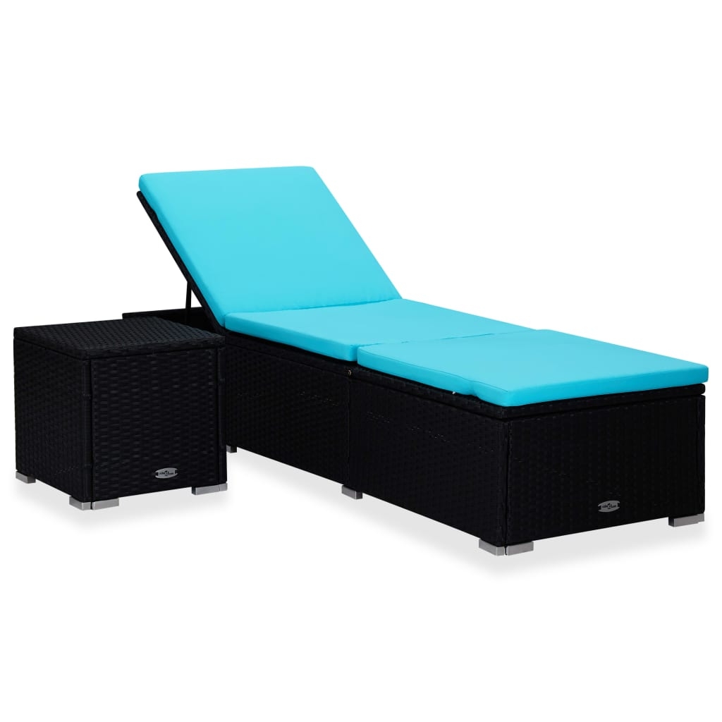 vidaXL Solsäng med dyna & sidobord konstrotting