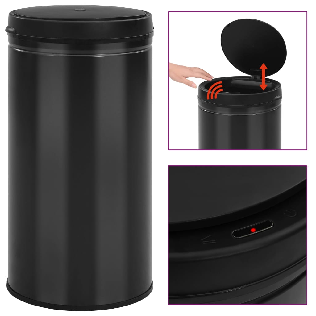 vidaXL Soptunna med automatisk sensor 60 L kolstål