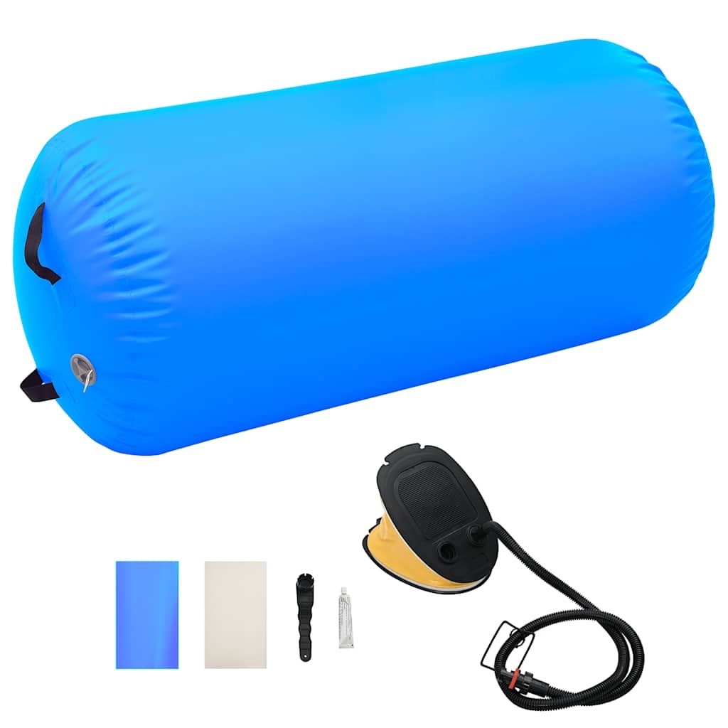 vidaXL Uppblåsbar gymnastikrulle med pump 120x90 cm PVC