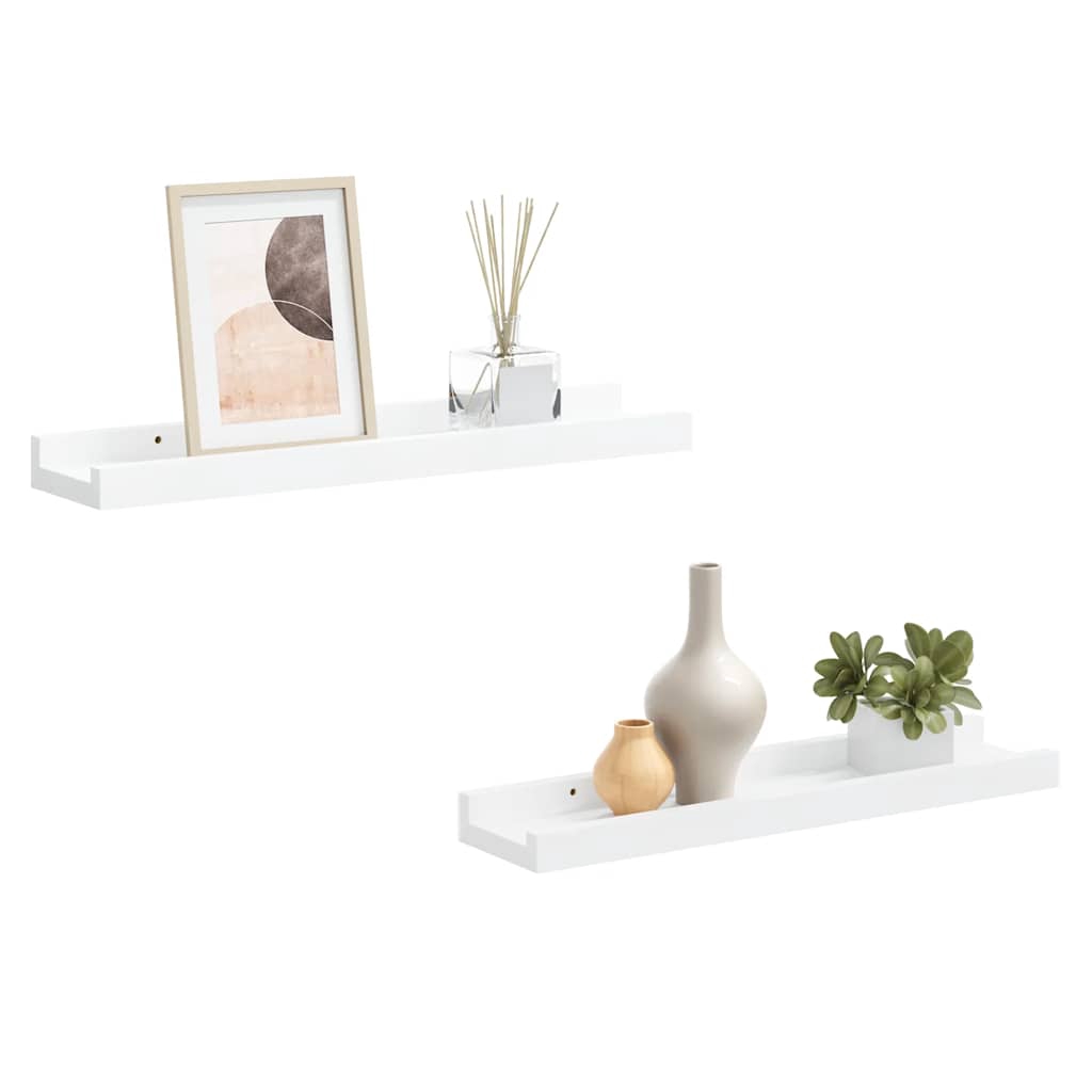 vidaXL Tavellister 2 st vit 40x9x3 cm MDF