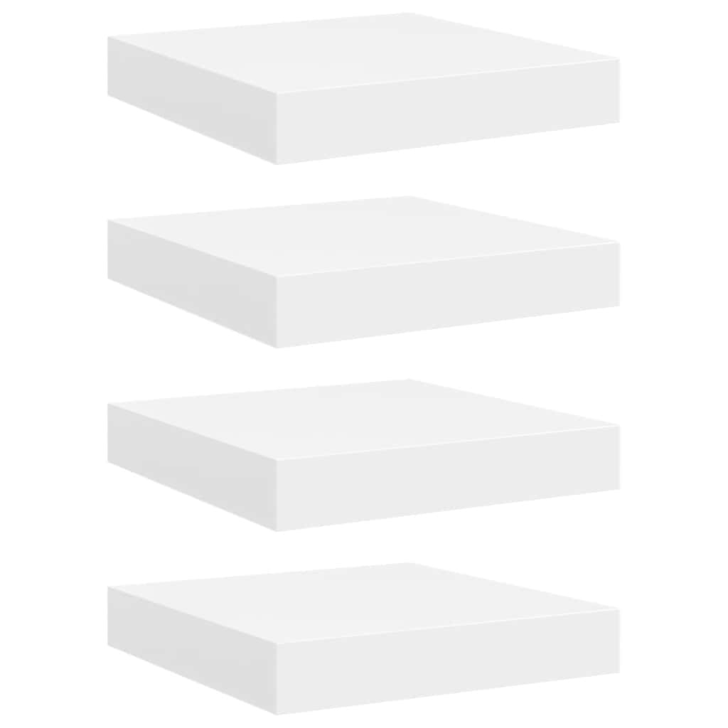 vidaXL Svävande vägghyllor 4 st vit 23x23,5x3,8 cm MDF