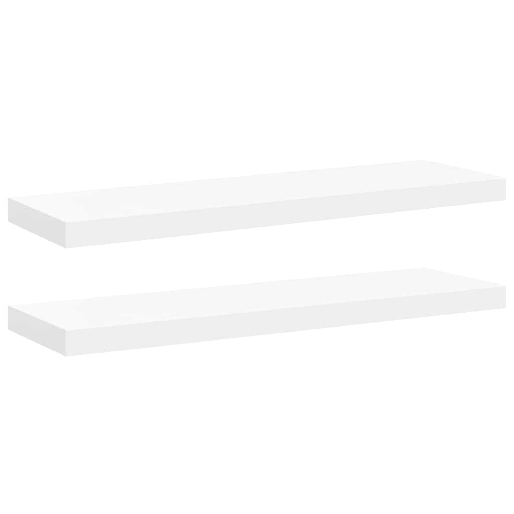 vidaXL Svävande vägghyllor 2 st vit 80x23,5x3,8 cm MDF