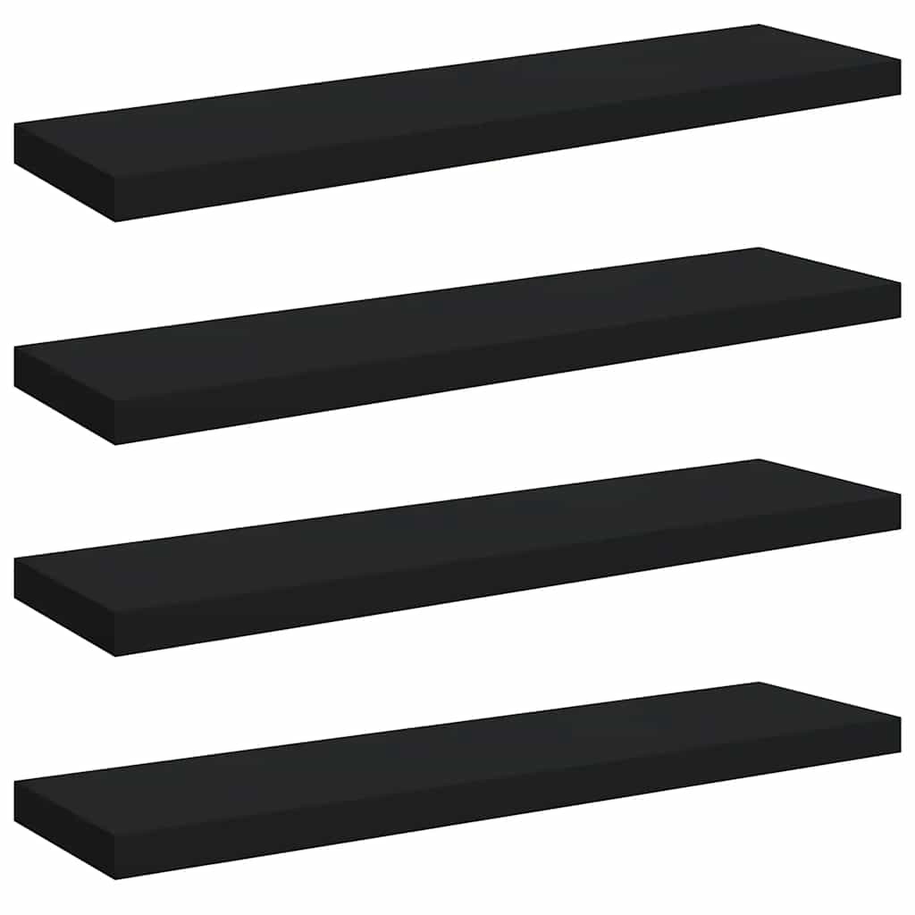 vidaXL Svävande vägghyllor 4 st svart 90x23,5x3,8 cm MDF
