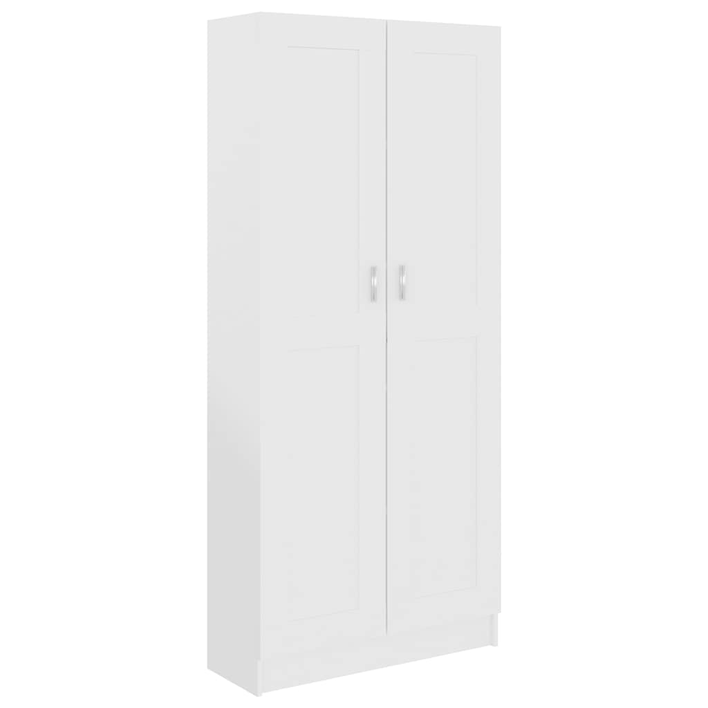 vidaXL Bokskåp vit 82,5x30,5x185,5 cm spånskiva