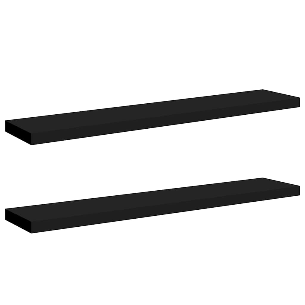 vidaXL Svävande vägghyllor 2 st svart 120x23,5x3,8 cm MDF