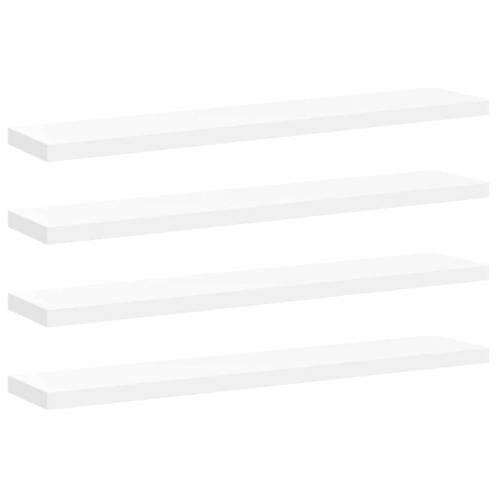 vidaXL Svävande vägghyllor 4 st vit 120x23,5x3,8 cm MDF