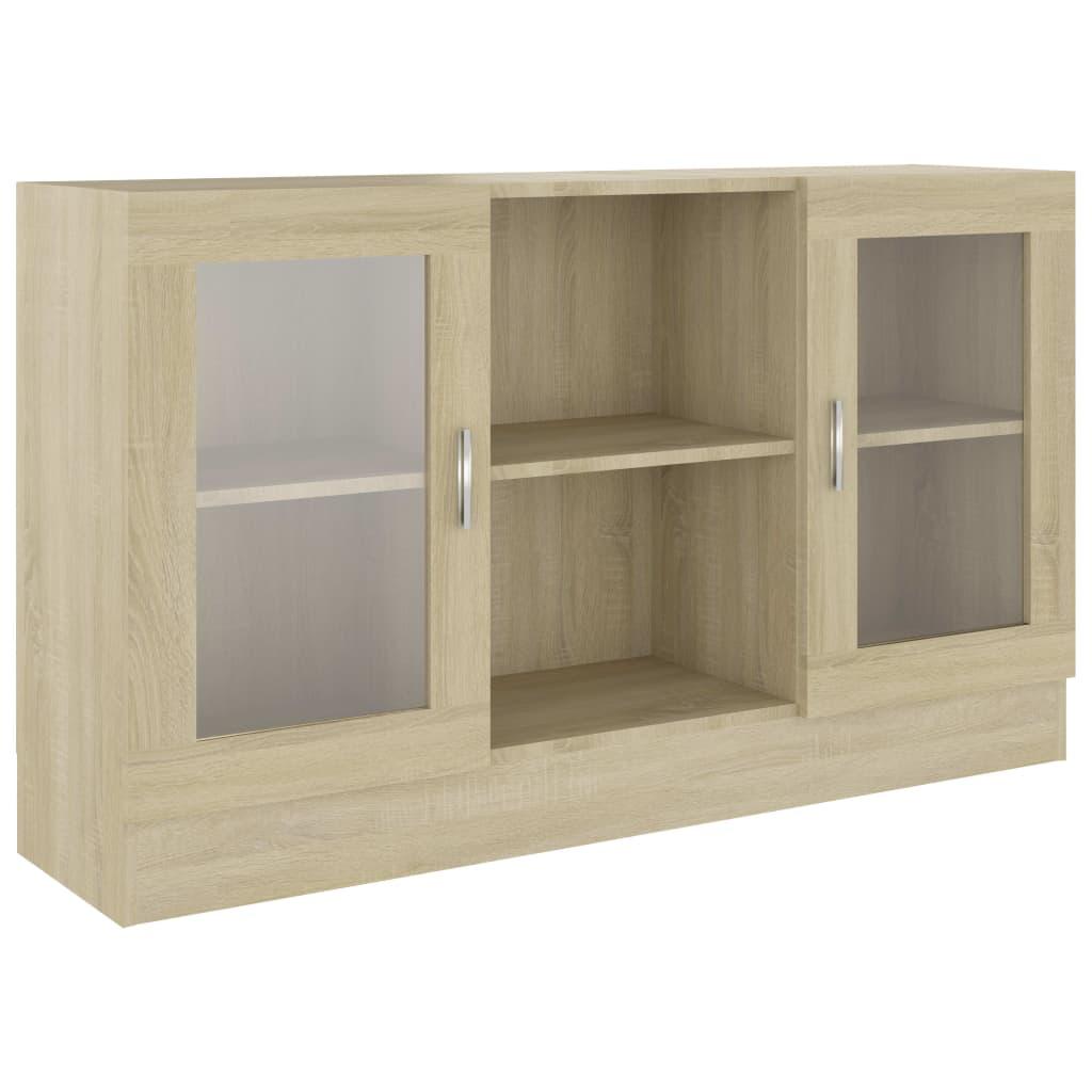 vidaXL Vitrinskåp sonoma-ek 120x30,5x70 cm konstruerat trä