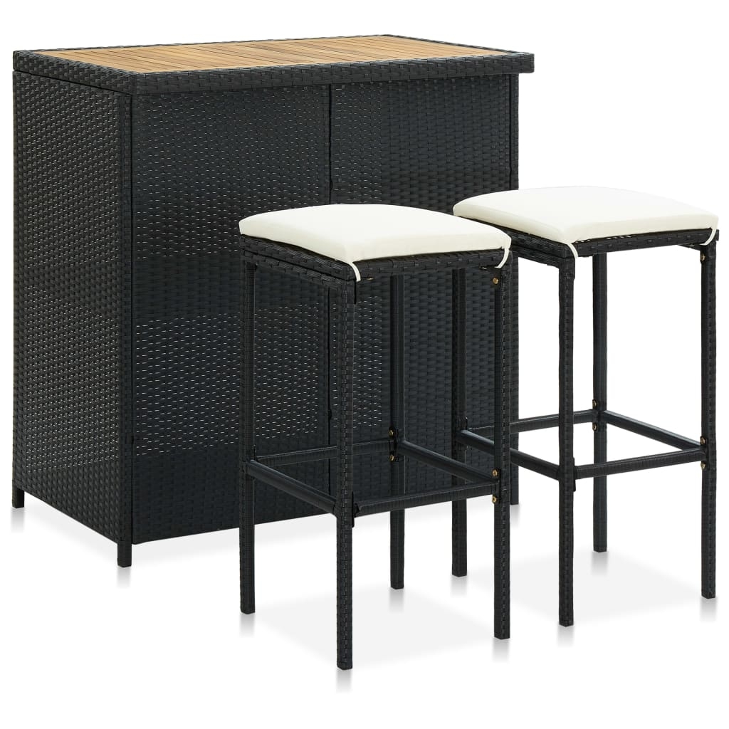 vidaXL Bargrupp 3 delar konstrotting