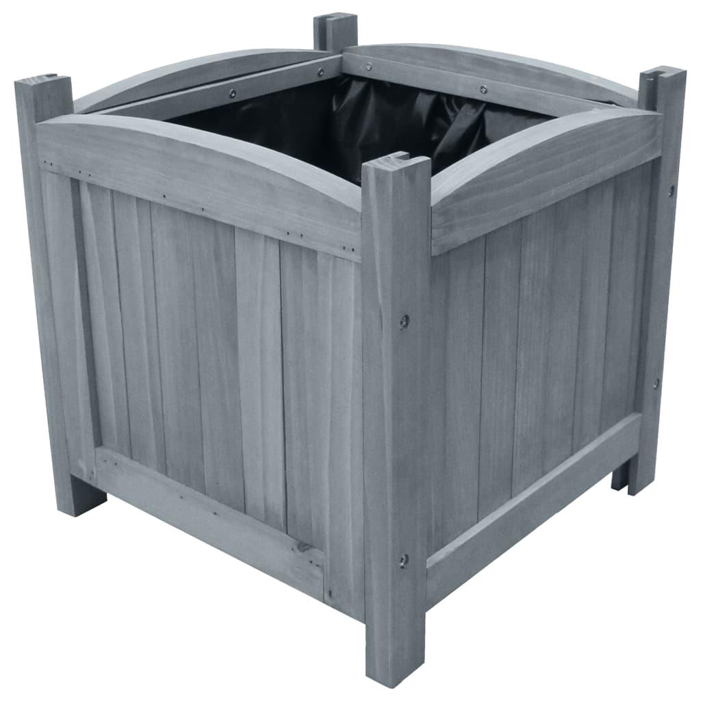 vidaXL Odlingslådor upphöjda 2 st 30x30x30 cm massivt granträ