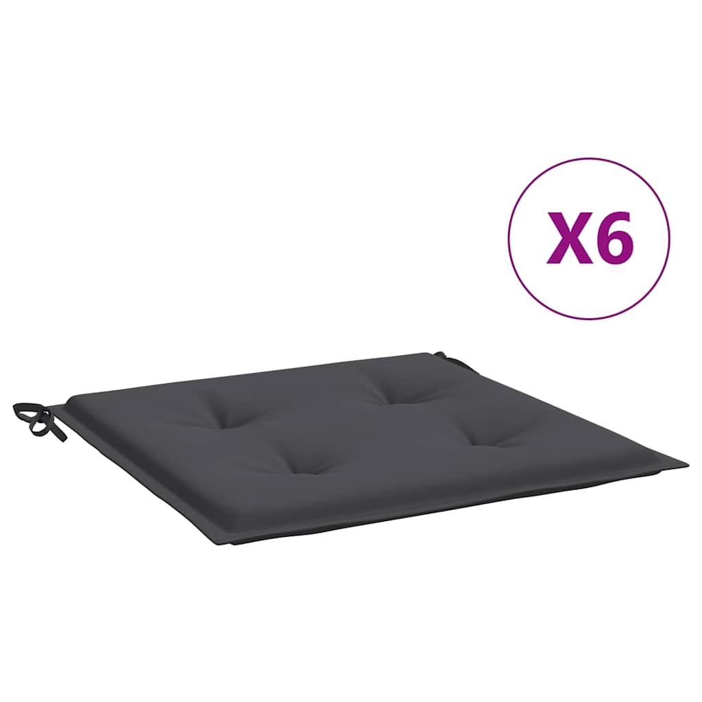 vidaXL Stolsdynor 6 st antracit 40x40x3 cm oxfordtyg