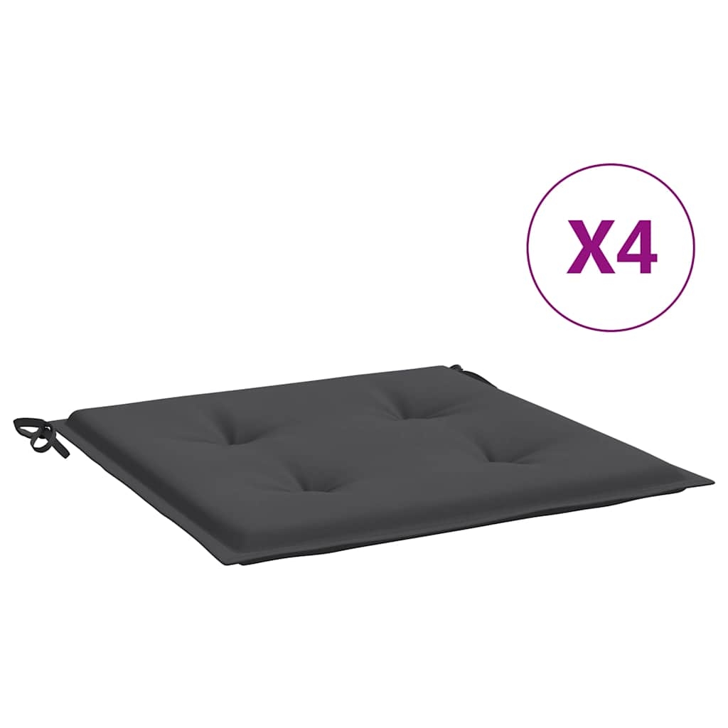 vidaXL Stolsdynor 4 st antracit 50x50x3 cm oxfordtyg