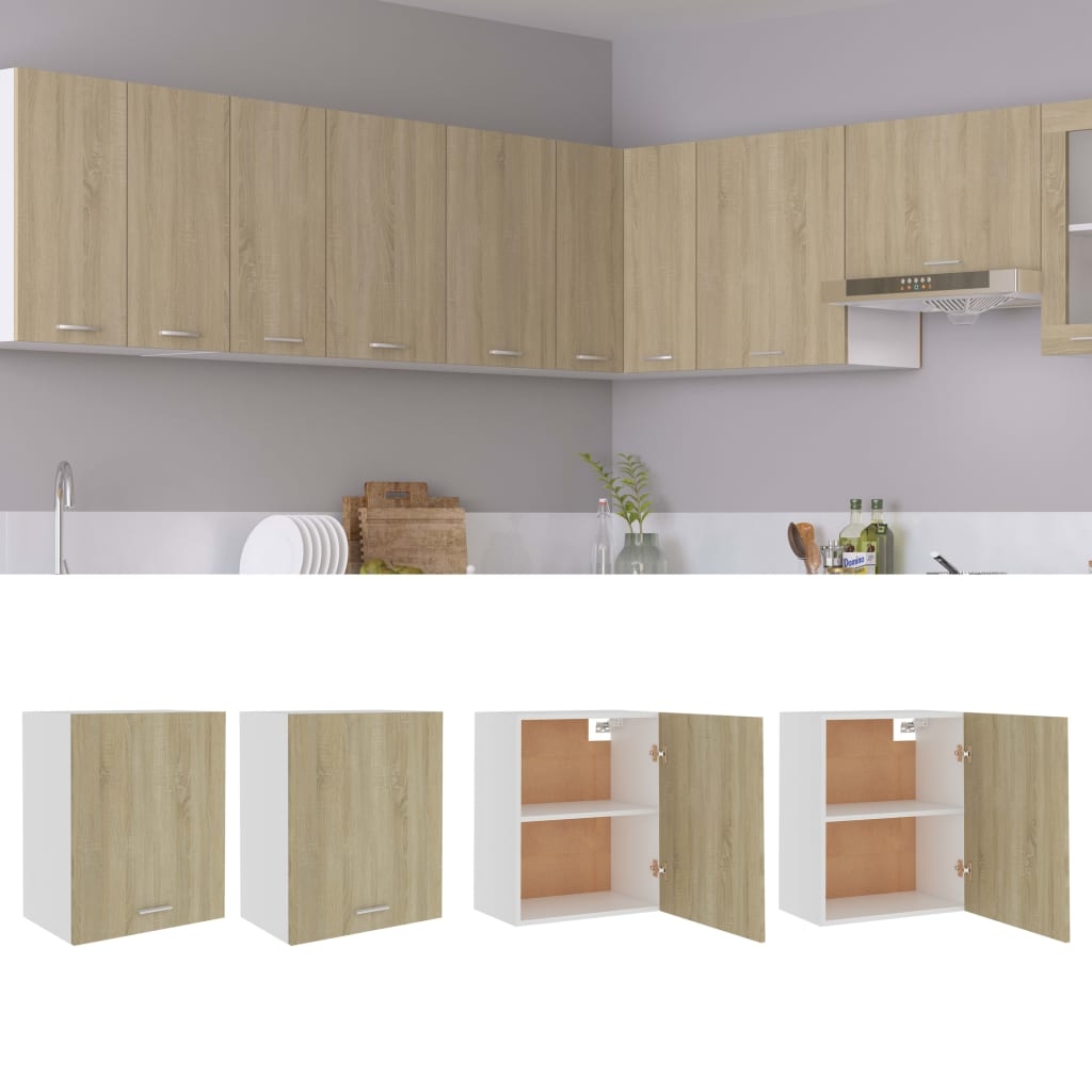 vidaXL Väggskåp “Lyon” 2 st sonoma-ek 50x31x60 cm konstruerat trä