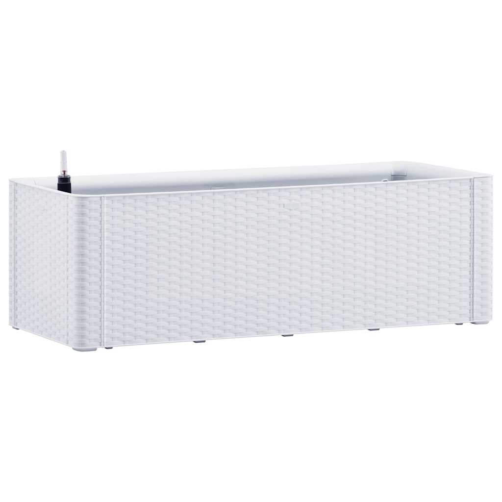 vidaXL Upphöjd odlingslåda med självbevattning vit 100x43x33 cm