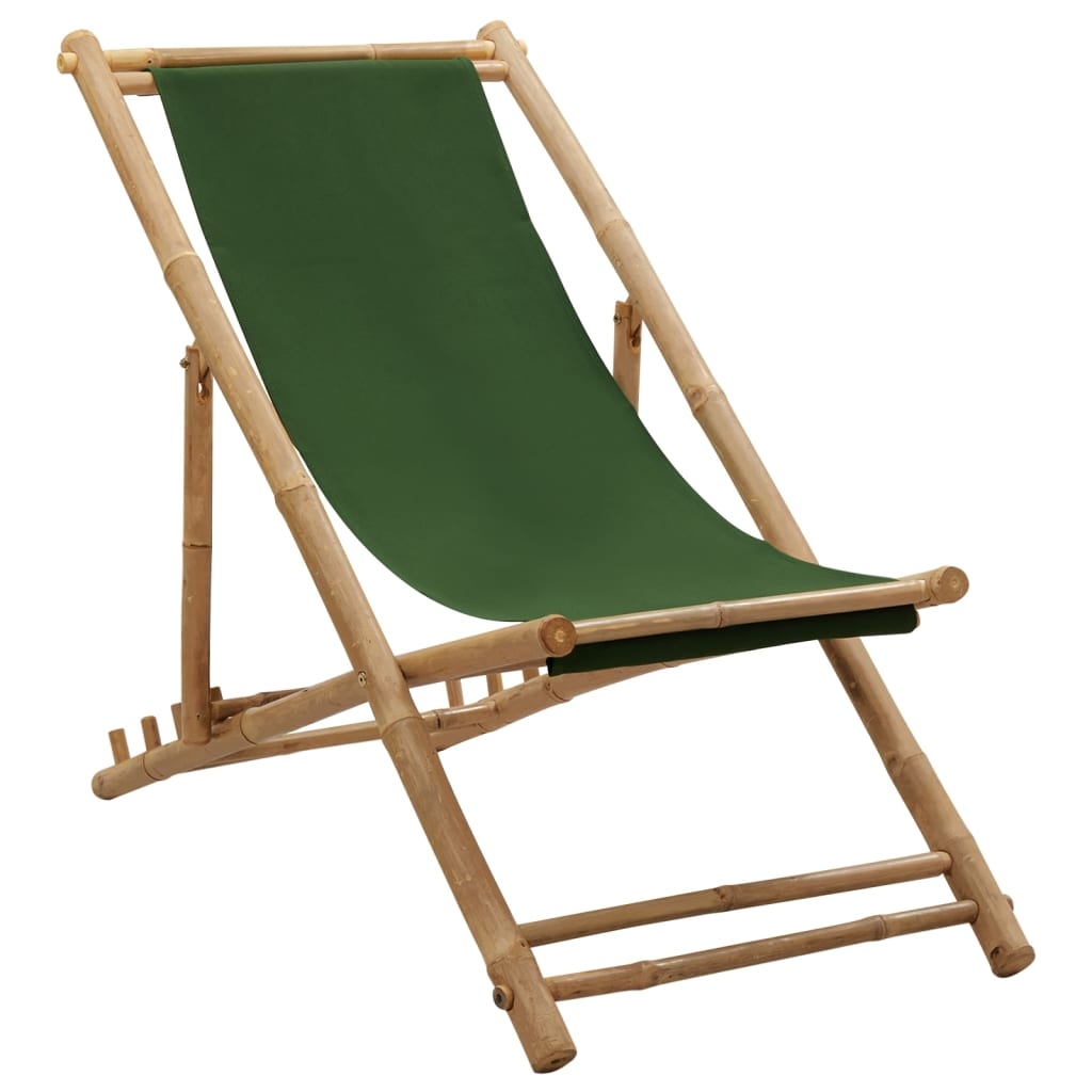 vidaXL Solstol bambu och kanvas
