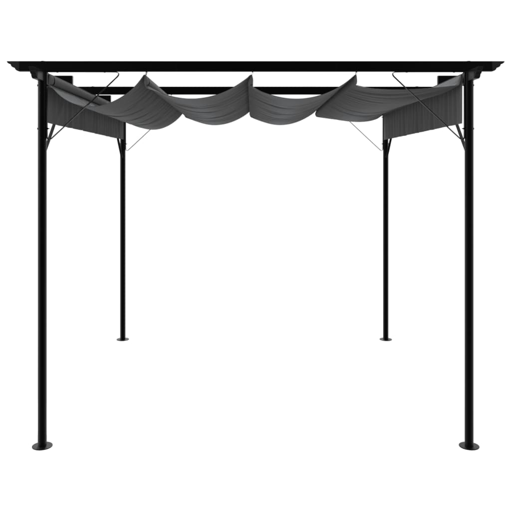 vidaXL Pergola med infällbart tak antracit 3x3 m stål 180 g/m²