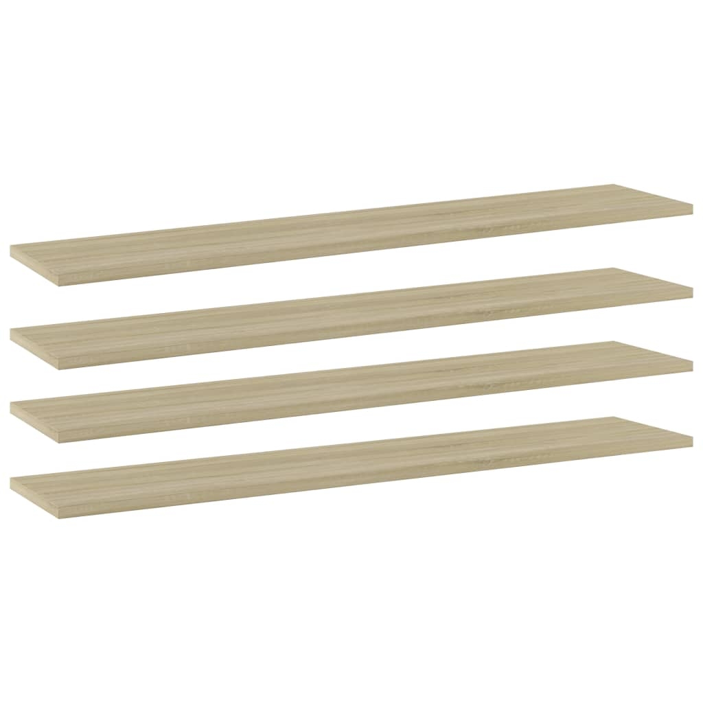 vidaXL boghylder 4 stk. 100x20x1,5 cm spånplade sonoma-eg