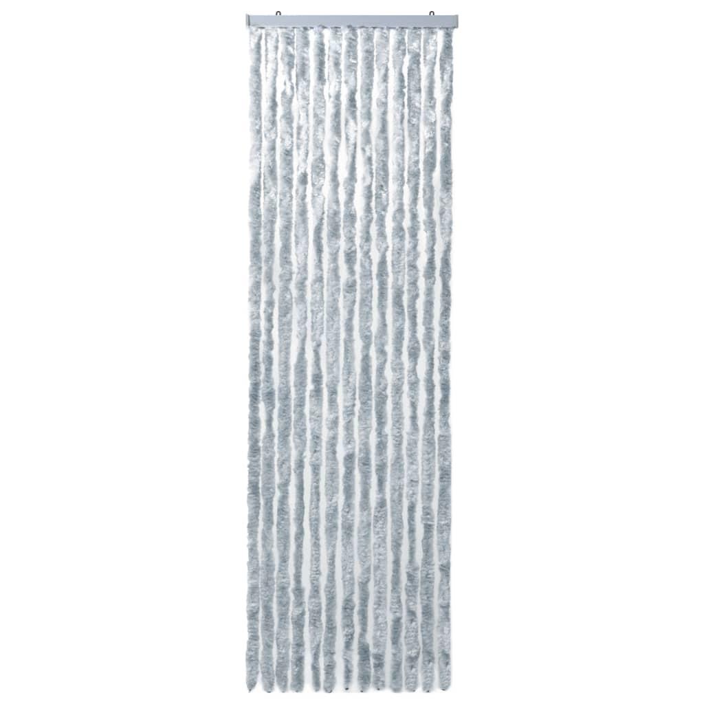 vidaXL Insektsdraperi vit och grå 90x200 cm chenille