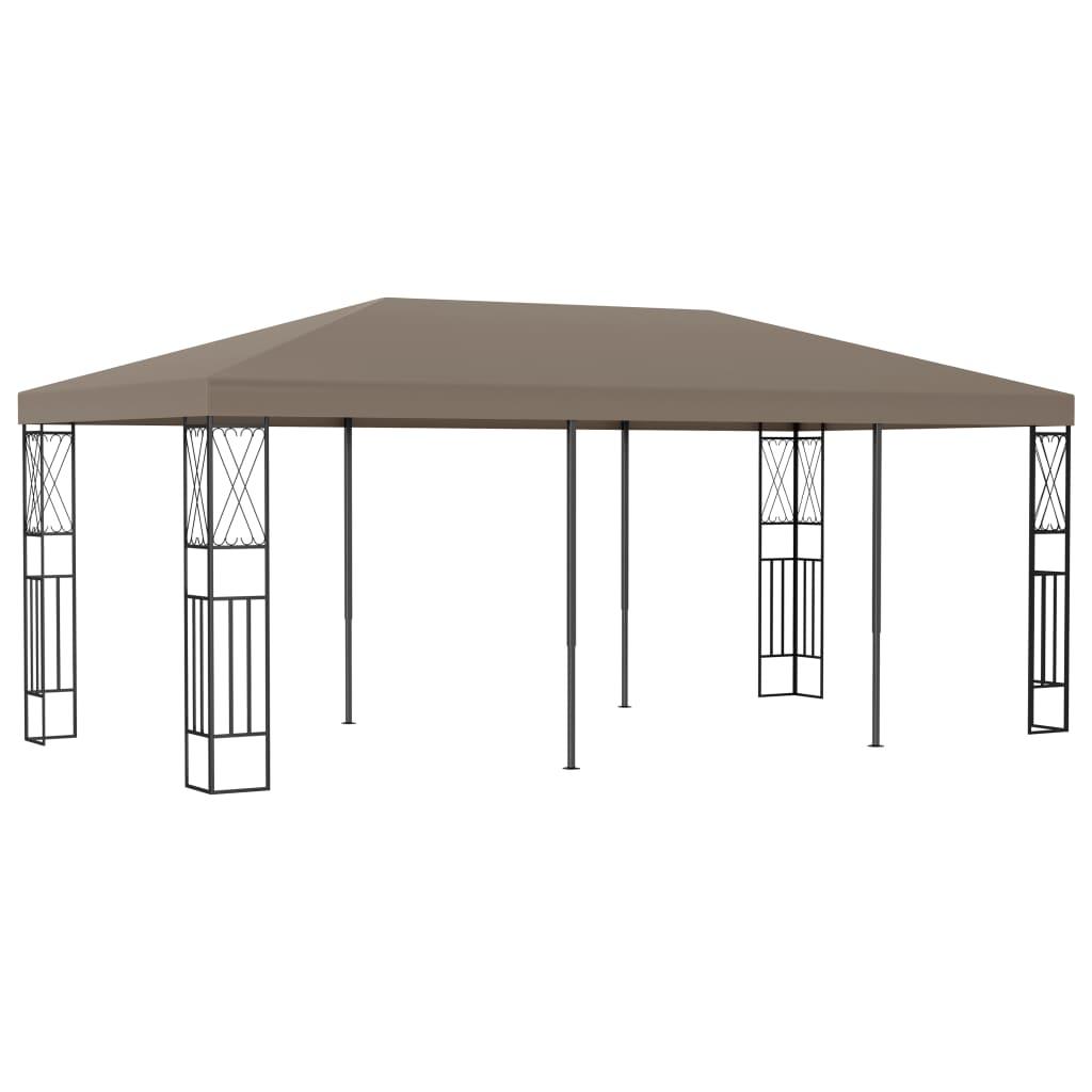 vidaXL Paviljong 6x3 m taupe tyg