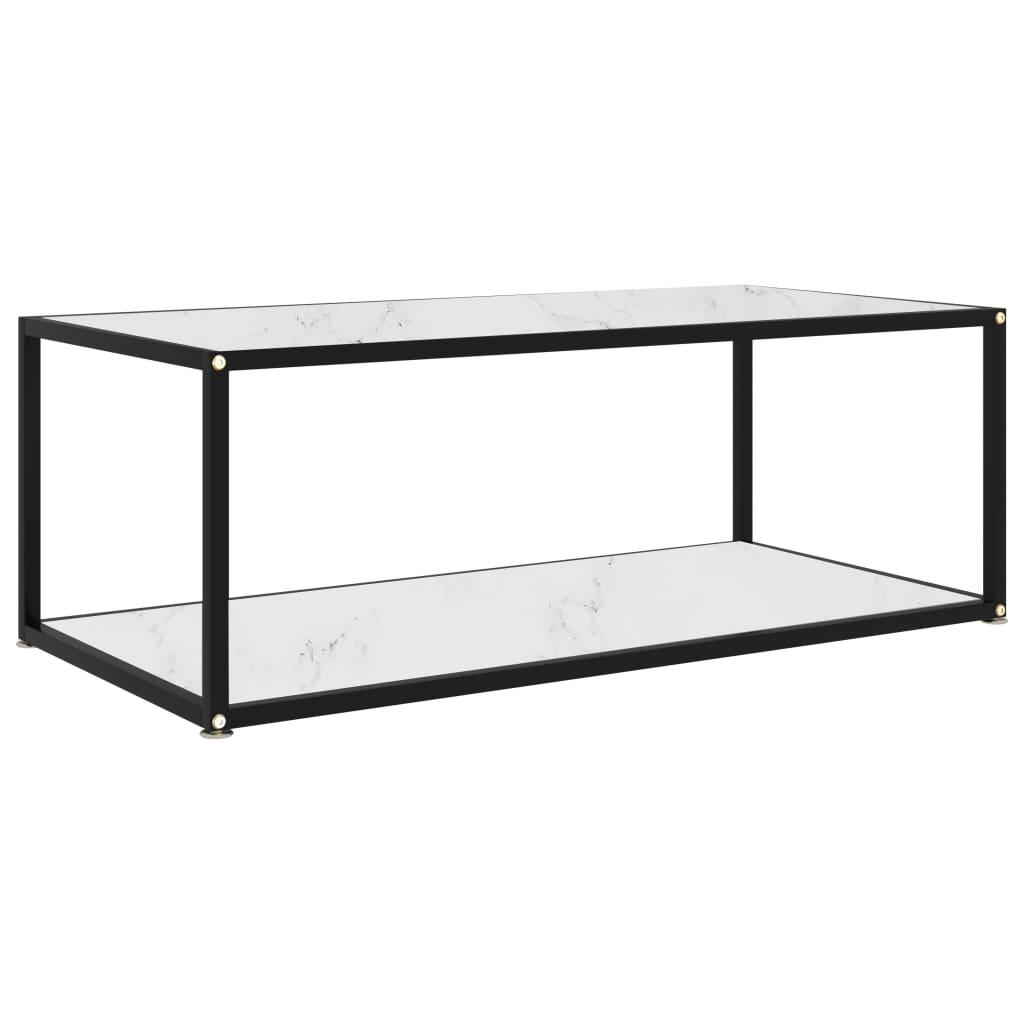 vidaXL Soffbord vit 100x50x35 cm härdat glas