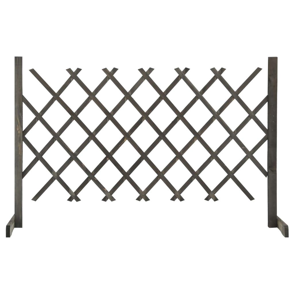 vidaXL Spaljéstaket grå 120x90 cm massivt granträ
