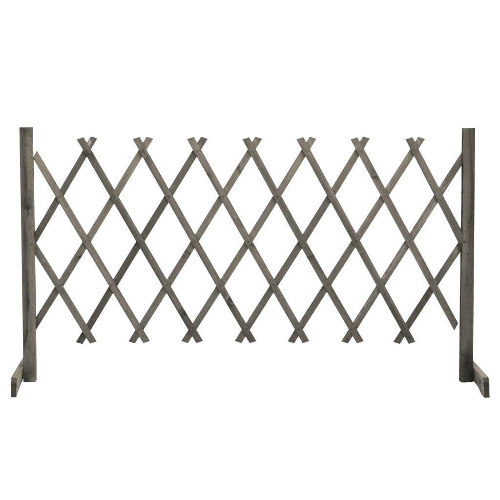 vidaXL Trädgårdssstaket med spaljé grå 150x80 cm massivt granträ