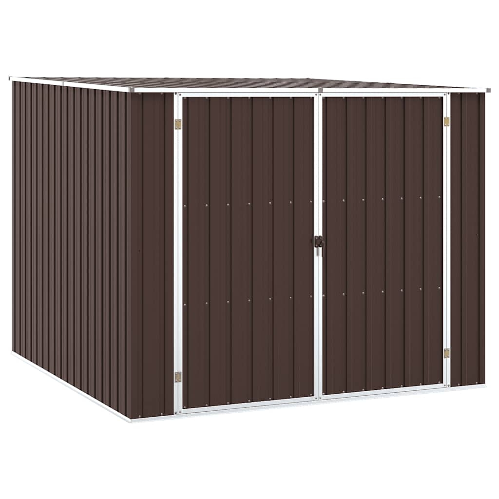vidaXL Trädgårdsskjul brun 195x198x159 cm galvaniserat stål