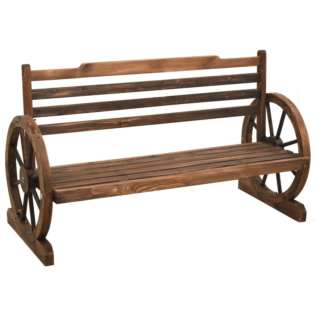 vidaXL Trädgårdsbänk 112 cm massivt granträ