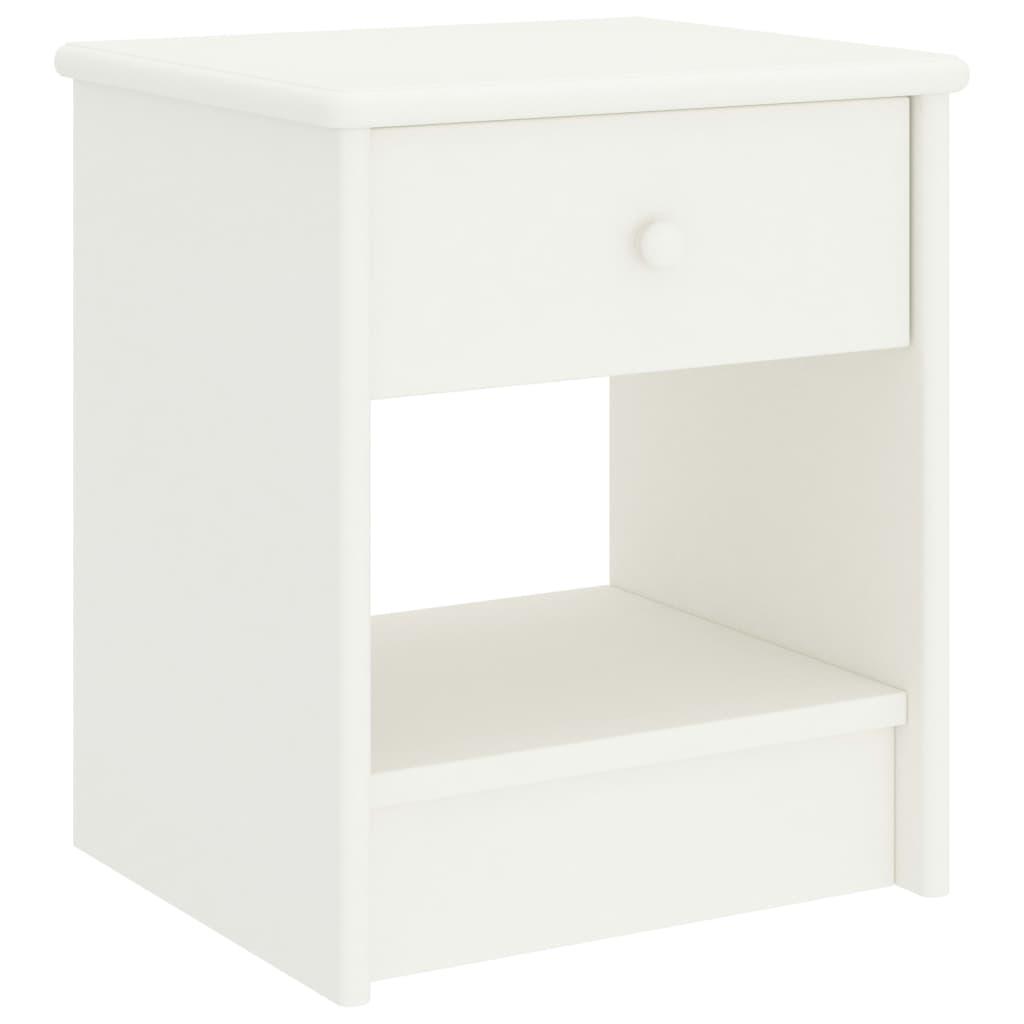 vidaXL Sängbord vit 35x30x40 cm massiv furu