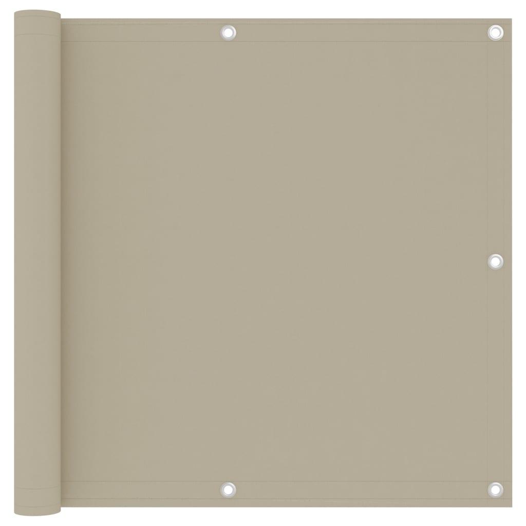 vidaXL Balkongskärm beige 90x500 cm oxfordtyg