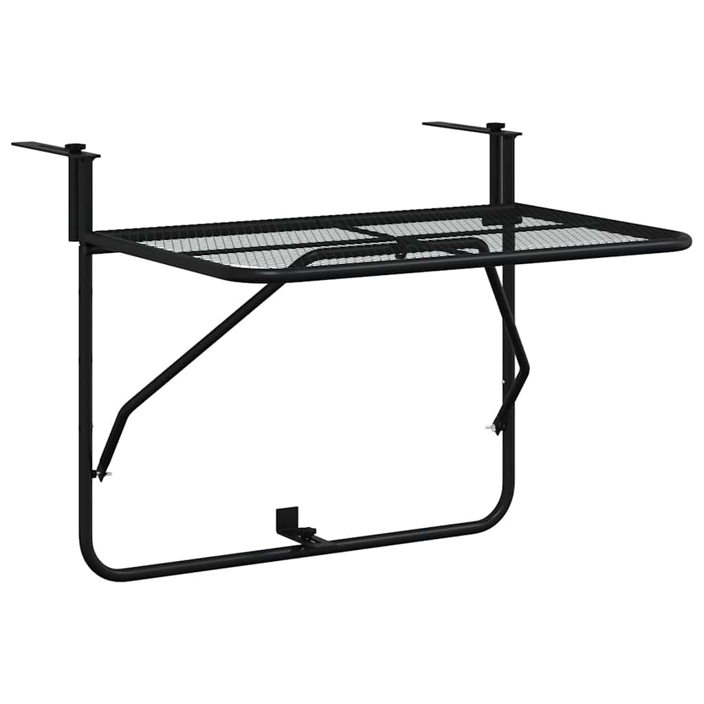 vidaXL Balkongbord svart 60x40 cm stål