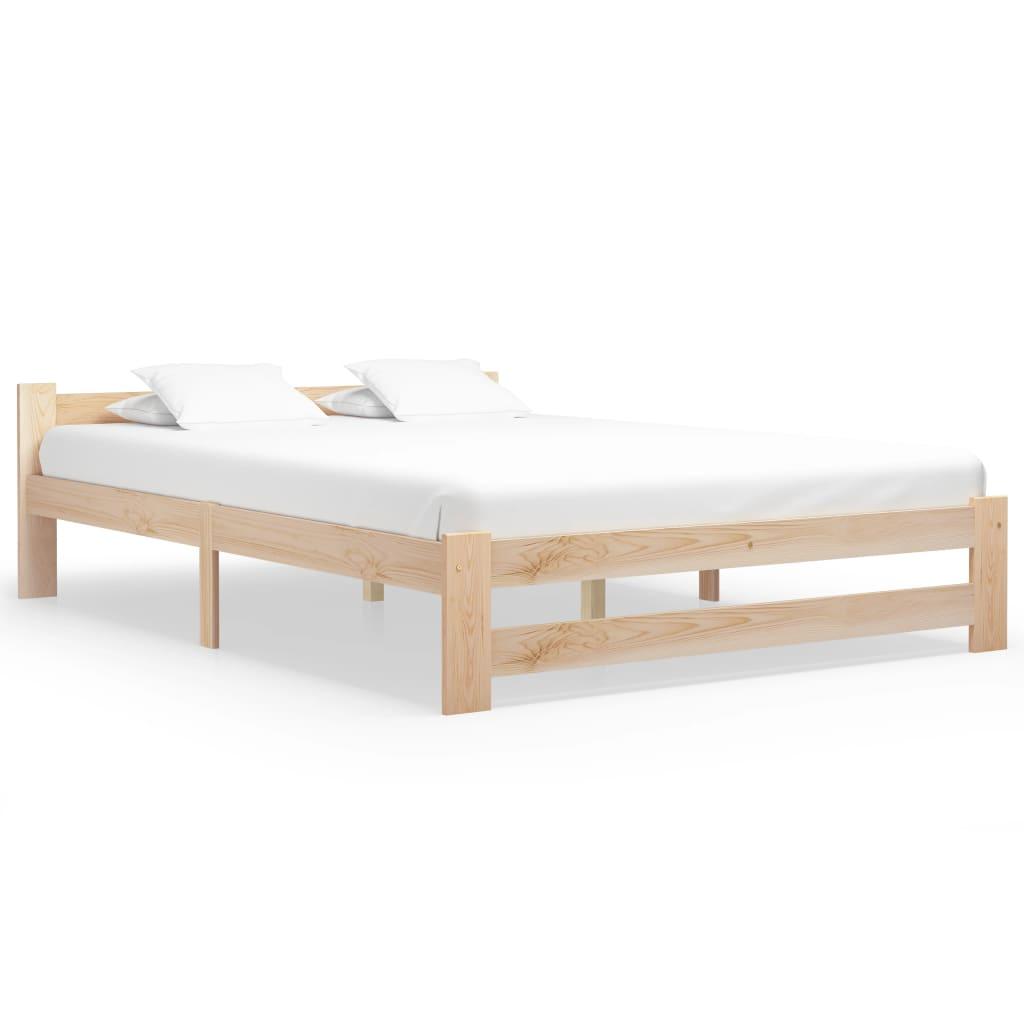 vidaXL Sängram utan madrass massiv furu 140x200 cm