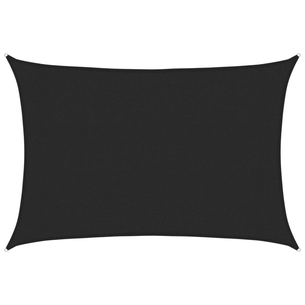 vidaXL Solsegel 160 g/m² svart 3x4,5 m HDPE