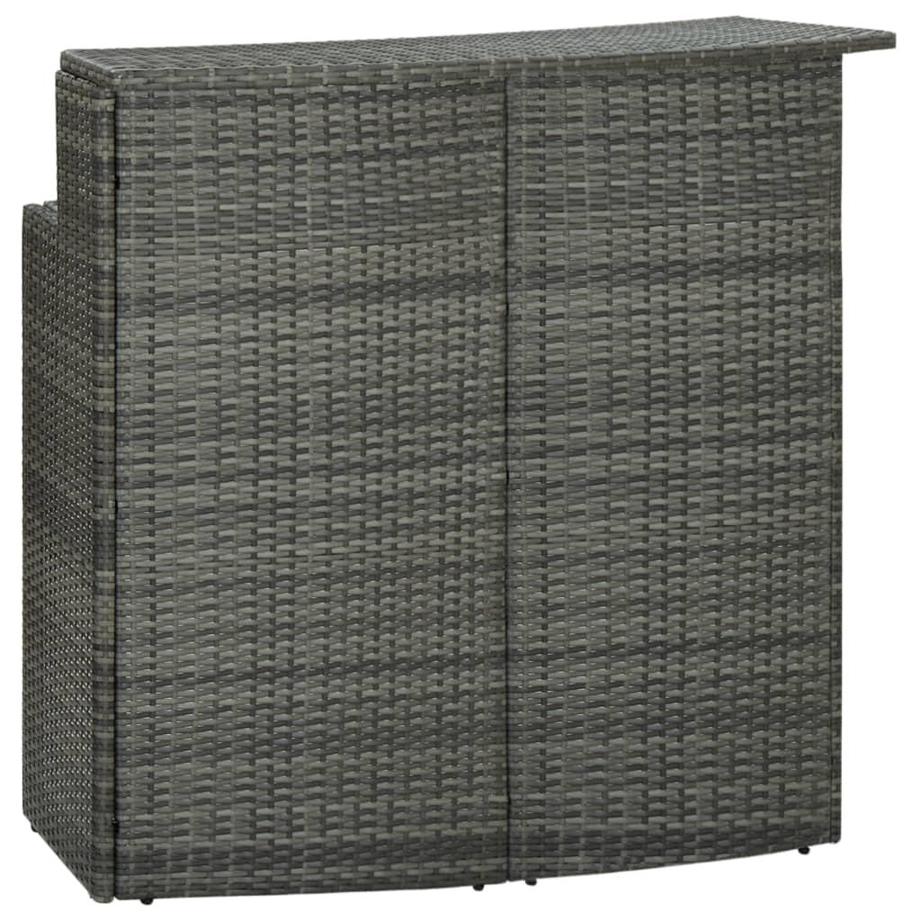 vidaXL Barbord för trädgård grå 120x55x110 cm konstrotting