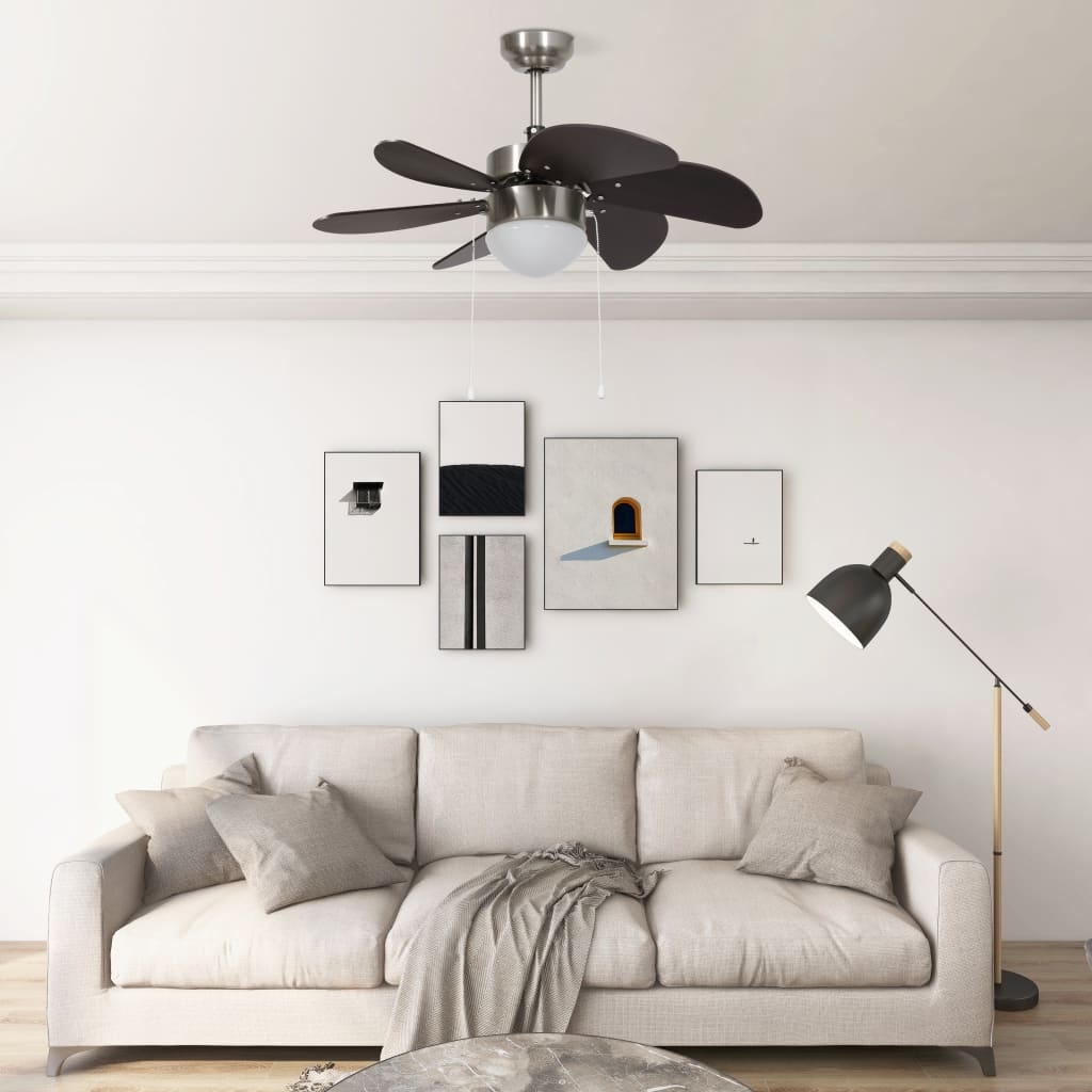 vidaXL Takfläkt med lampa 76 cm