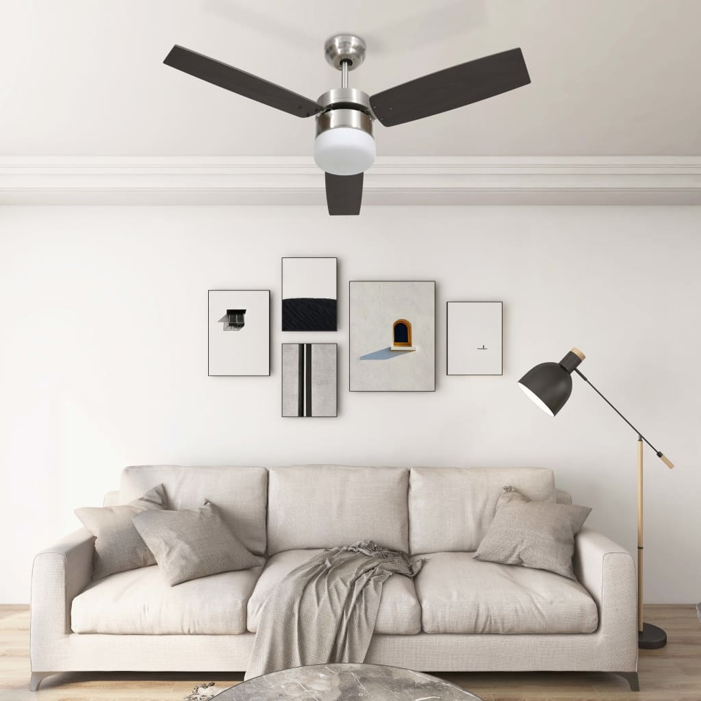 vidaXL Takfläkt med lampa och fjärrkontroll 108 cm