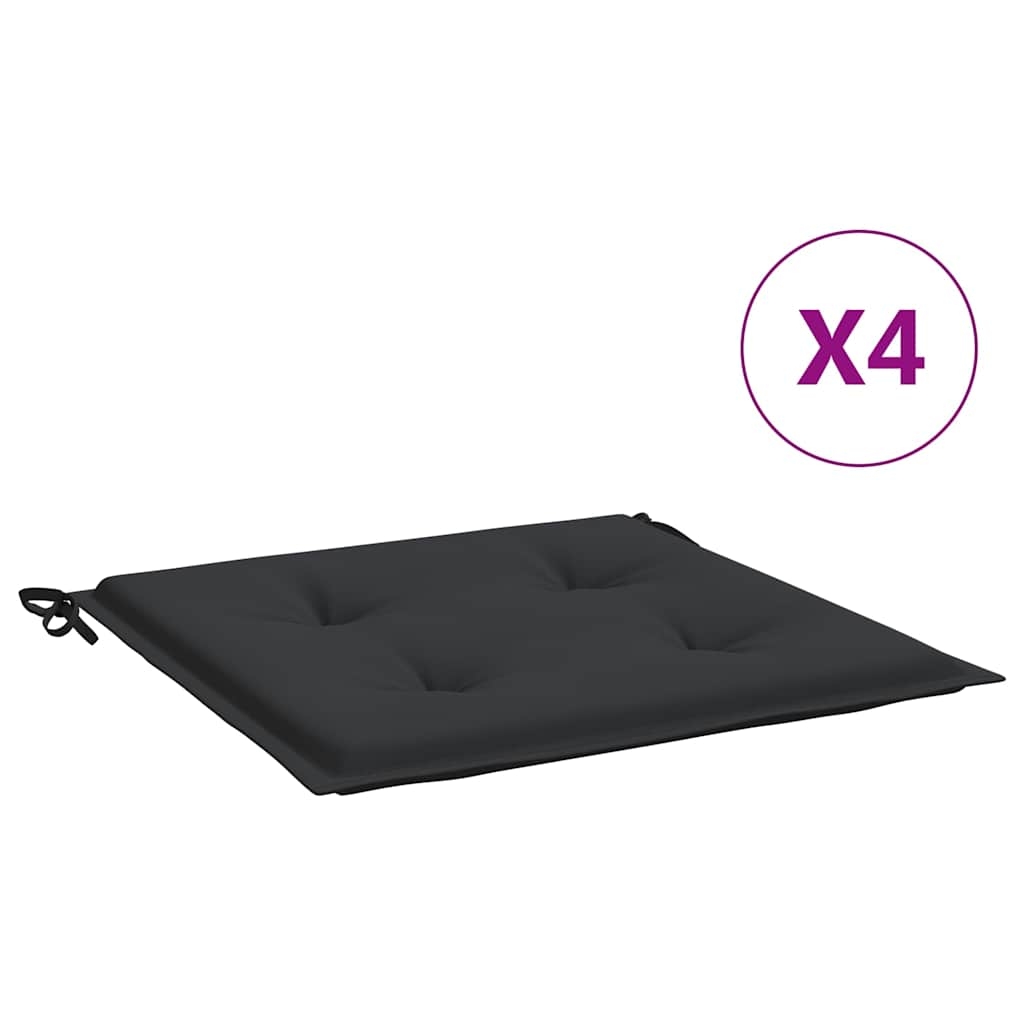 vidaXL Stolsdynor 4 st svart 50x50x3 cm oxfordtyg