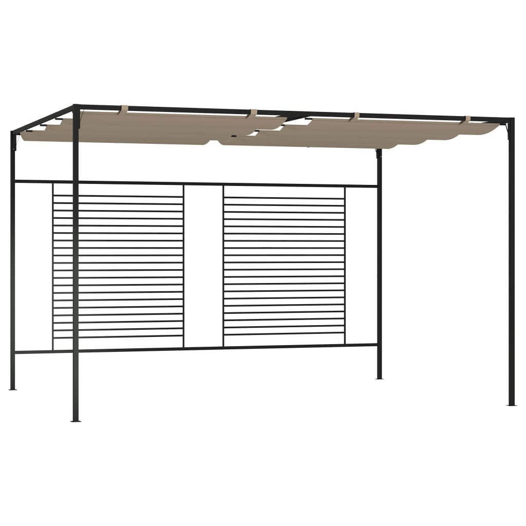 vidaXL Paviljong med infällbart tak 3x4x2,3 m taupe 180 g/m²