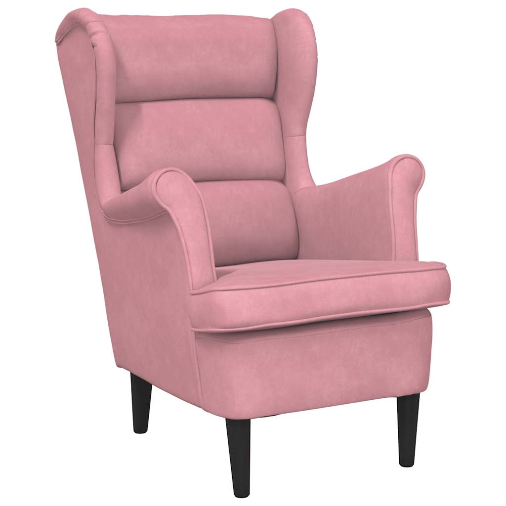 vidaXL Fåtölj rosa sammet