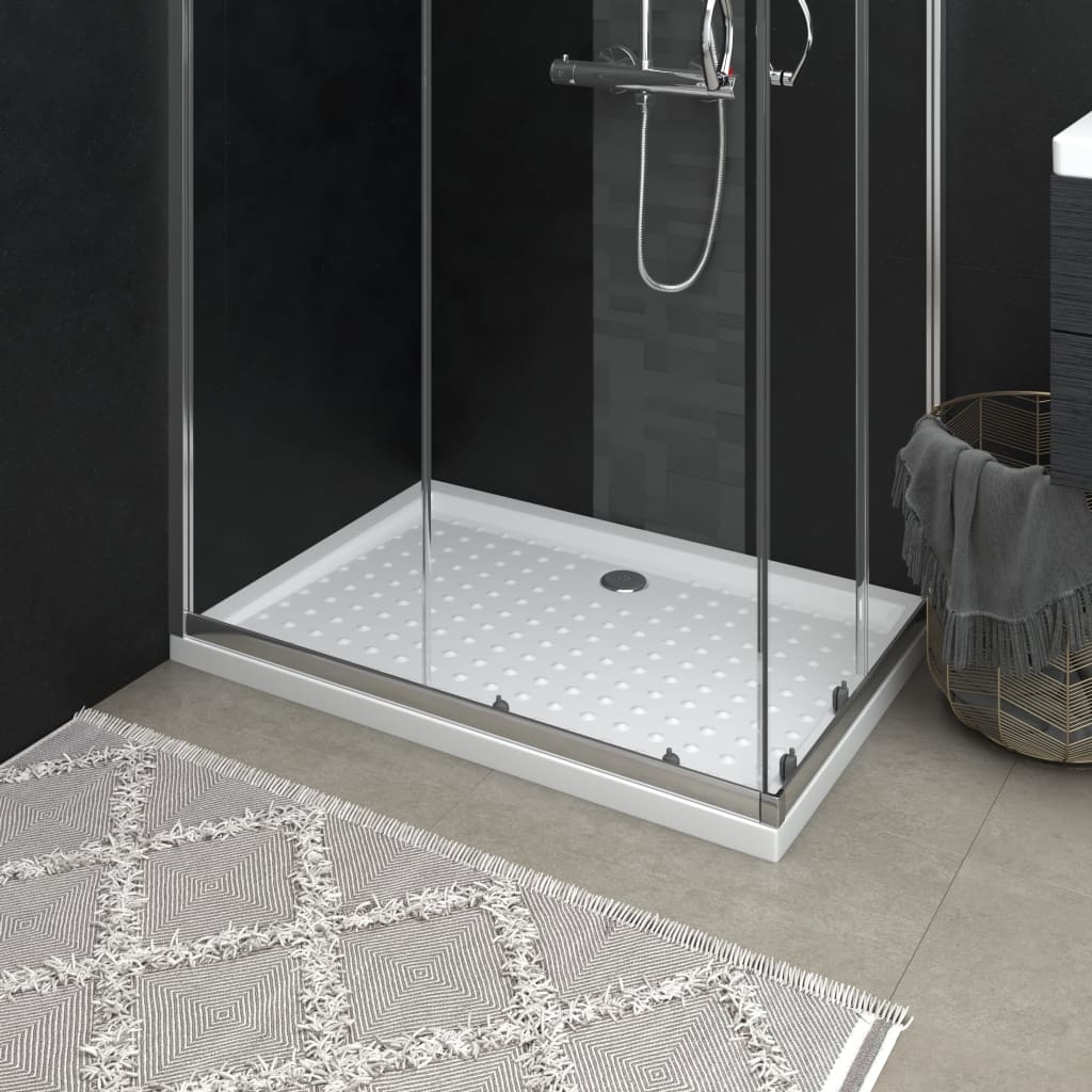 vidaXL Duschkar med prickar vit 70x100x4 cm ABS