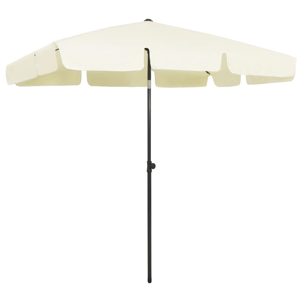 vidaXL Strandparasoll gul 200x125 cm