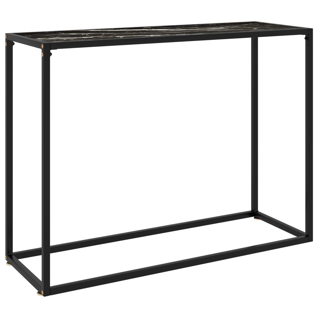 vidaXL Konsolbord svart 100x35x75 cm härdat glas