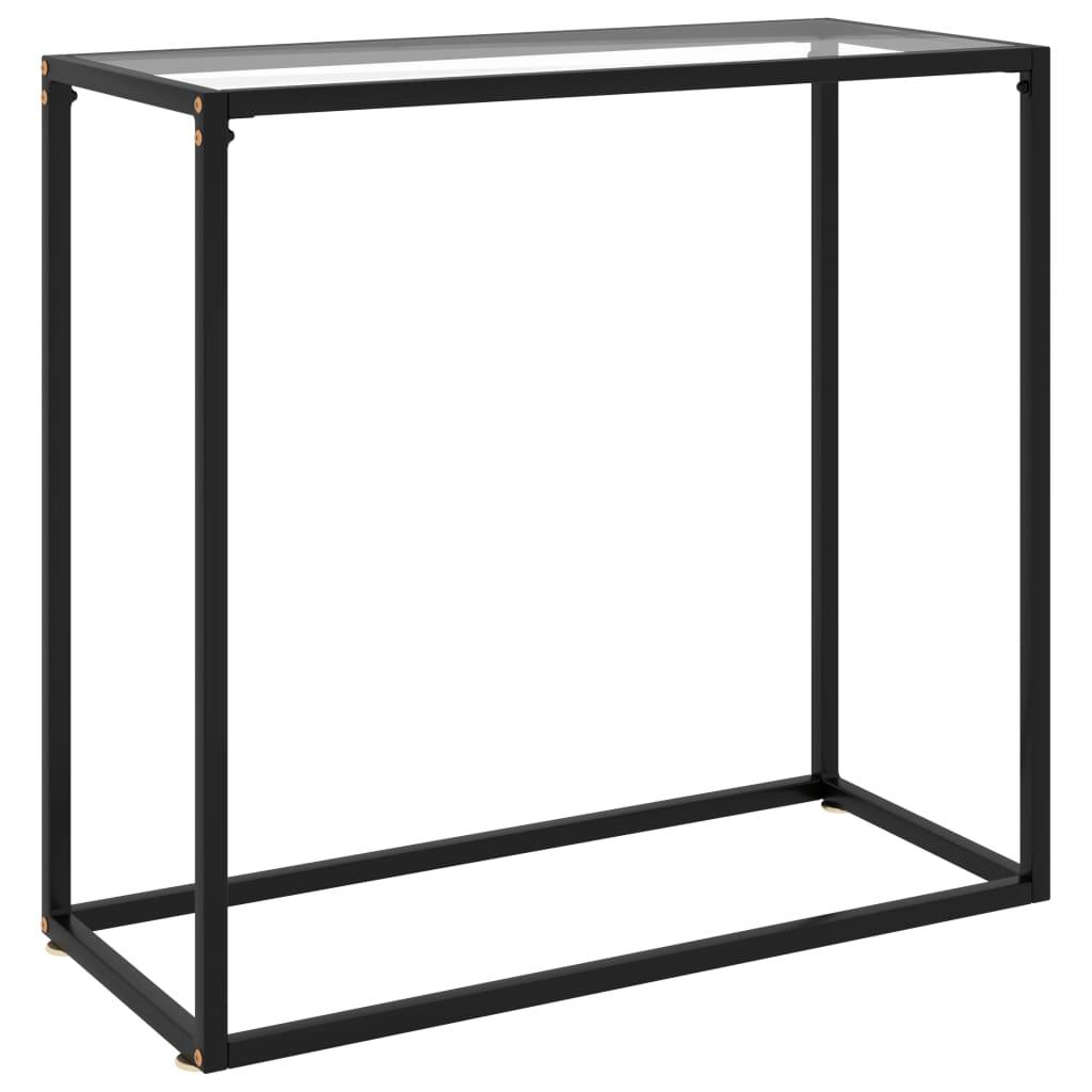 vidaXL Konsolbord transparent 80x35x75 cm härdat glas