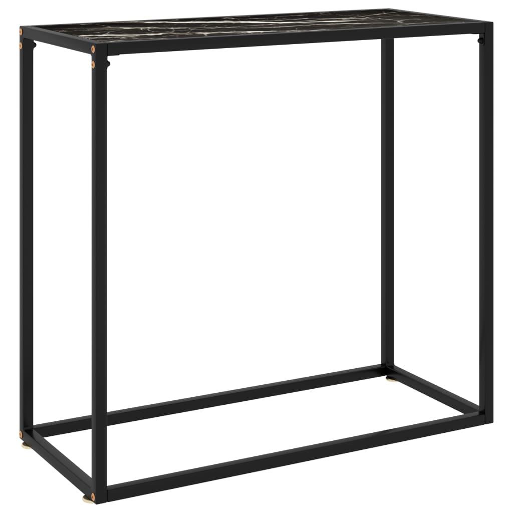vidaXL Konsolbord svart 80x35x75 cm härdat glas