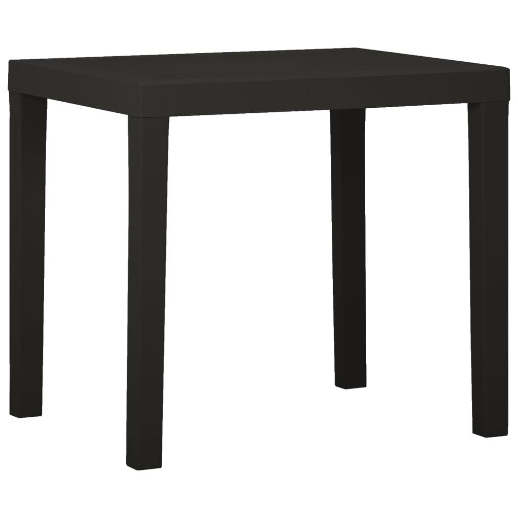 vidaXL Trädgårdsbord antracit 79x65x72 cm plast