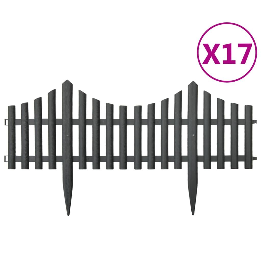 vidaXL Rabattkant 17 delar antracit 10 mm PP