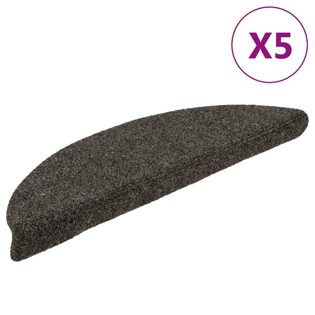 vidaXL Trappstegsmattor självhäftande 5 st antracit 56x17x3 cm brodyr