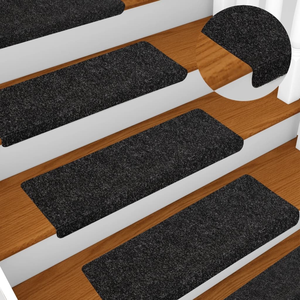 vidaXL Trappstegsmattor 5 st svart 65x21x4 cm brodyr