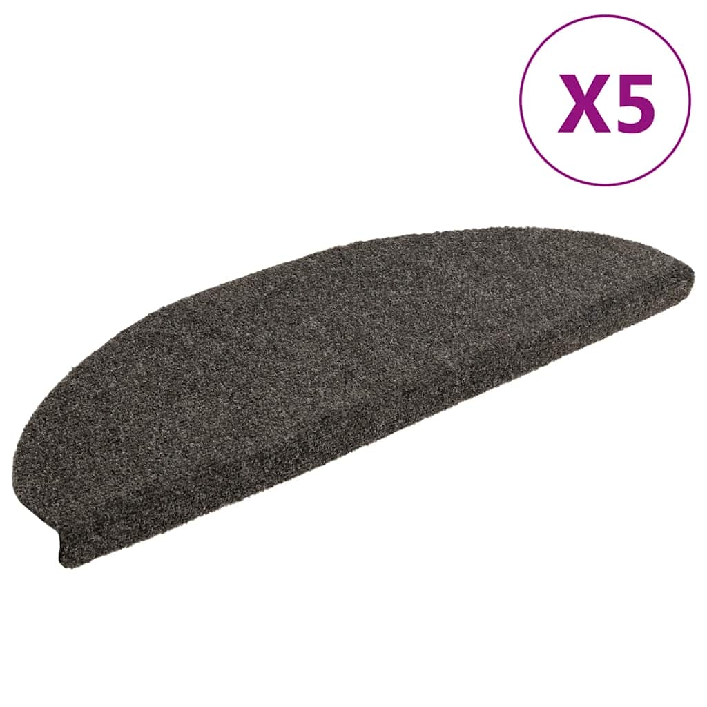 vidaXL Trappstegsmattor självhäftande 5 st antracit 65x21x4 cm brodyr