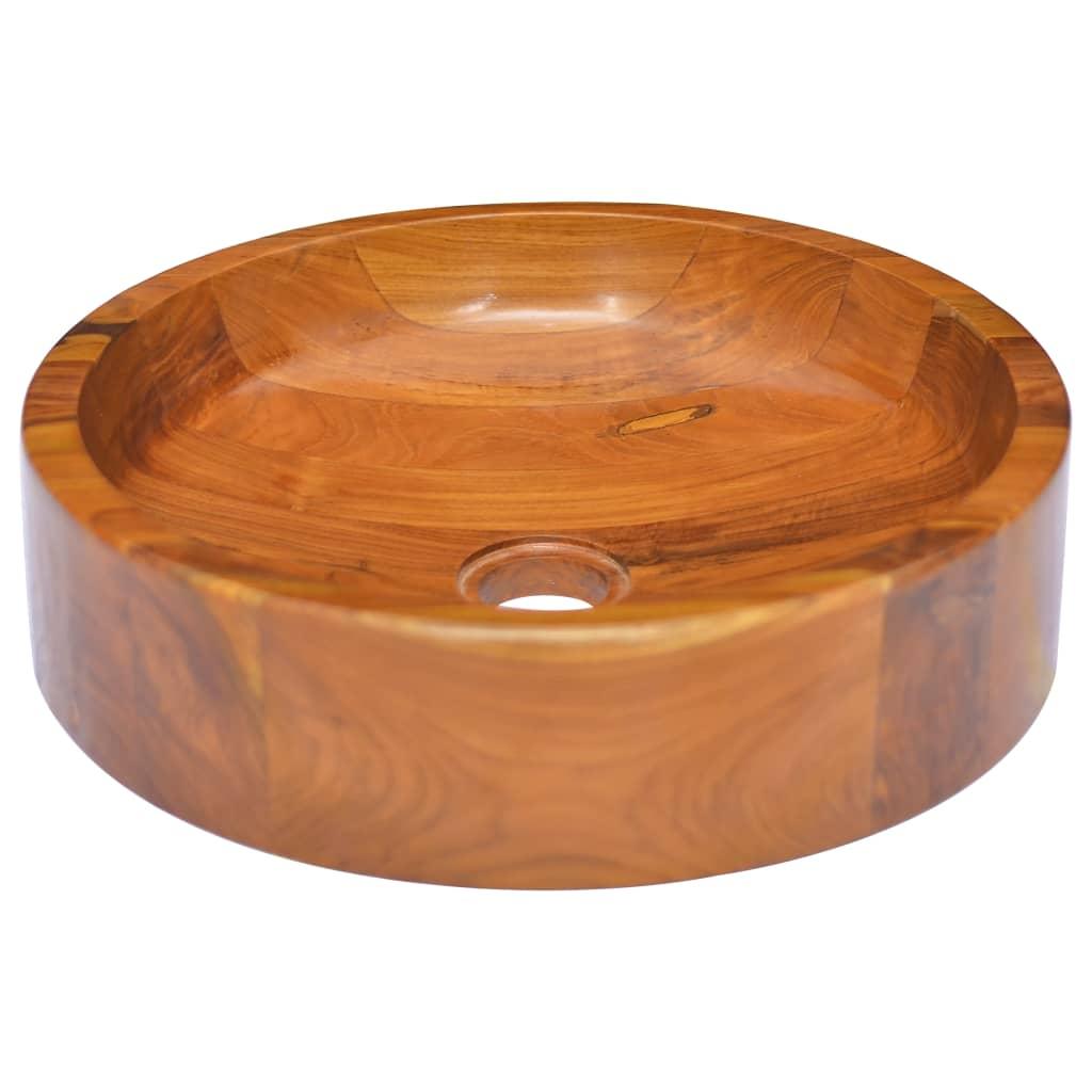 vidaXL Handfat i massiv teak Φ40x10 cm